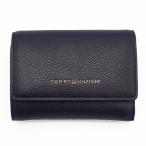 トミーヒルフィーガ TOMMY HILFIGER 三つ折り財布 AW0AW17477 DW6 ネイビー フェイクレザー TH LOGOTAPE TRIFOLD コンパクト財布 ヨーロッパライン