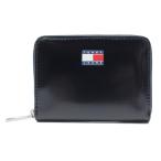 ショッピングTOMMY トミーヒルフィーガ　TOMMY HILFIGER　コンパクト財布　AW0AW18090　ブラック　エナメル　TJW MUST SMALL ZA　トミージーンズ  ジップアラウンド 二つ折り財布