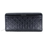 カルバンクライン　Calvin Klein　ラウンドファスナー長財布　LV04F1097G UB1　ブラック　EMBLEM AOP EMBOSSED LONG WALLET　エンブレム エンボス　Europeライン