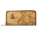 プリマクラッセ　PRIMA CLASSE　W057 6000　ラウンドファスナー長財布　ブラウン系　世界地図柄　レディース　メンズ　【★セール】【人気商品】