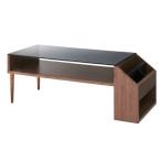 アルム センターテーブル ガラス天板（ウォールナット）〈ALM-16WAL〉リビングテーブル ローテーブル 座卓 マガジンラック付 収納 インテリア 家具