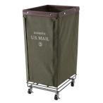 USメール　ランドリー（グリーン）〈MIP-87GR〉洗濯もの入れ　ランドリーボックス　ワゴン　キャスター付　アメリカン　収納　家具　インテリア　おしゃれ