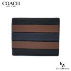 コーチ カードケース アウトレット メンズ カードホルダー お札不可 カード専用財布 3003 QBR64 COACH ブラック×サドル 財布 ブランド