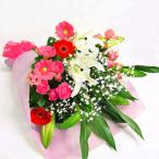 ユリと季節の花束・ピンク系お祝い花...