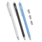 最安！MEKO iPadタッチペン タブレット スマートフォン スタイラスペン iPhone android ツムツム 導電繊維 マイクロニット6mm 3本＋ペン先3個＋ストラップ