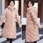 ロングコート ベンチコート 中綿 アウター ダウンジャケット 防寒着 膝下 大きいサイズ 可愛い 韓国 ロング 中綿コート レディース フード付き 軽量 暖かい