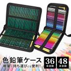 色鉛筆ケース 鉛筆 色鉛筆 収納 ケース 36本 48本 消しゴム 持ち運び お絵描き ぬり絵 色えんぴつ 黒 シンプル 丈夫 ファスナー ポイント利用