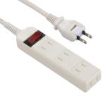 ブレーカー付安全タップ 4個口 2m 白|HS-TV42S-W 00-5033 オーム電機