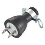 2Pゴムプラグ（補修用/1500Wまで/15A-125V/VCTF 2.0mm2×2芯まで/パッケージあり）_06-5376_HS-H15GP/P_OHM（オーム電機）
