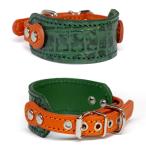  ошейник i бирка re Mini булавка кожа широкий :Small Type GF2 ( черный ko зеленый + orange )