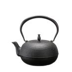 ショッピング南部鉄瓶 伝統工芸品 南部鉄瓶 観月 アラレ 1.2L 黒 内部素焼き ツル（持ち手）が倒れる ガス火 直火 鉄分 補給 白湯 鉄瓶 南部鉄器 日本製