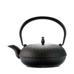 伝統工芸品 南部鉄瓶 東雲亀甲 1.0L 黒 内部素焼き ツル(持ち手)が倒れる IH対応 ガス火 直火 鉄分 補給 白湯 鉄瓶 南部鉄器 日本製