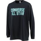 CONVERSE(コンバース) プリントロングスリーブシャツ ブラック/Eグリーン