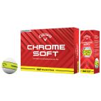 【限定品】 キャロウェイ日本正規品 CHROME SOFT 360° YELLOW STRIPE クロムソフト イエローストライプ 2025新製品 ゴルフボール 1ダース(12個入)