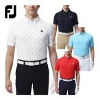 FOOTJOY フットジョイ ゴルフウエア 半袖 ボタンダウン ポロシャツ 「 FJ-S23-S05 」 クロスクラブプリント 春夏ウエア