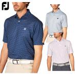 フットジョイ FOOTJOY ゴルフウエア メンズ 半袖シャツ UVカット 吸汗速乾 抗菌 ストレッチ ボールプリント鹿の子 「 FJ-S25-S13 」 春夏ウエア 【当店在庫品】