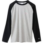 Champion(チャンピオン) ロングスリーブTシャツ OグレーXブラック