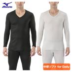 ミズノ MIZUNO メンズ アンダーウエア 「 C2JAA622 」 9分袖シャツ ブレスサーモ アンダーウエア 中厚ソフト for Daily Vネック 秋冬ウエア 【当店在庫品】