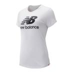 ニューバランス Ｅｓｓｅｎｔｉａｌｓ　スタックドロゴ　Ｔシャツ ホワイト／ブラック nbj-wt91546-wk