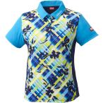 ニッタク(Nittaku) フラチェックスシャツ レディース 卓球用ウェア ブルー