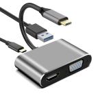 HDMI VGA изменение Type-C USB 3.0 usb-c модель C адаптер 4-in-1 4K UHD конвертер USB C ступица Type C usbc изменение адаптер изменение адаптер кабель HDVGACA