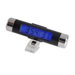 車載 2in1 デジタル時計 温度計 電池式 クリップ式 エアコン エアベント 吹き出し口 空気光口 LED 液晶 バックライト 夜間 カー用品 簡単取付