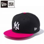ニューエラ 9FIFTY ニューヨーク・ヤンキース ブラック × ホワイト ブライトローズバイザー 12492806