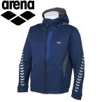 期間限定お買い得プライス メール便送料無料 アリーナ 水泳 防風フードジップジャケット メンズ レディース AMUOJF20-NVY
