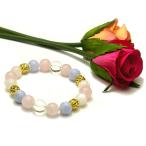 母の日　パワーストーンブレスレット　お花付き（造花）ギフト　 送料無料