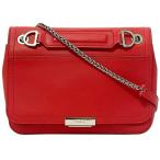 フルラ ショルダー バッグ レッド シルバー 美品 レザー 中古 FURLA 赤 2way チェーン フラップ 斜め掛け