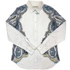  Etro рубашка ec-24396 белый бандана рисунок прекрасный товар 44 произведена чистка хлопок 97% полиуретан 3%