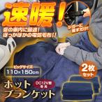 電気毛布 ホット ブランケット 2枚セット 150x110cm 12V 車用 車中泊 収納袋付き 防寒保温 防臭 過流過圧保護 電気ブランケット