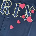 * бесплатная доставка * Orix Buffalo z Heart розовый / чёрный ткань отвечающий . вышивка нашивка форма 