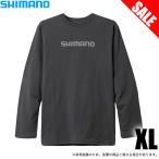 【目玉商品】シマノ コットンロゴロングスリーブ SH-011V チャコール XL (ロングTシャツ) フィッシングウェア/釣り服 /(5)