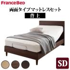 電動ベッド リクライニング セミダブル 電動リクライニングベッド 〔グリフィン〕 セミダブルサイズ 1モーター 両面タイプマットレスセット マットレス