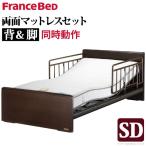 電動ベッド リクライニング セミダブル 電動リクライニングベッド 〔ジョエル〕 セミダブルサイズ 1モーター 両面タイプマットレス+サイドレールセット