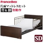 電動ベッド 2モーター セミダブル 電動リクライニングベッド 〔ジョエル〕 セミダブルサイズ 2モーター 片面タイプマットレス+サイドレールセット フ