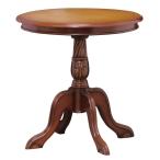 テーブル ブラウン カフェテーブル 丸 円型 天然木 木製 高級感 アンティーク レトロ クラシック センターテーブル リビングテーブル コモ