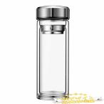 ティーボトル ウォーターボトル ガラス 水筒 二重構造 茶こし付きタンブラー THKJ 350ml ポータブル トラベル マグ ティー タンブラー オフ 人気 おしゃれ