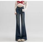  casual tei Lee выход прекрасный ножек ботинки cut прекрасный ножек брюки брюки простой толстый Denim брюки холод . меры защищающий от холода брюки осень обратная сторона .