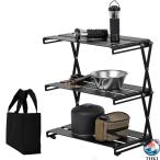  уличный подставка aluminium сплав настольный место хранения подставка 3 уровень кемпинг подставка складной ширина 33cm× высота 33cm стол сверху класть полки легкий tes трещина compact упаковочный пакет имеется 