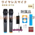 ワイヤレスマイク カラオケ 2本セット ダイナミックマイク ハンドヘルド型 メタル 無線 ミニレシーバ付き 6.35MMジャック カラオケ/パーティー/ステージ