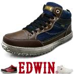 EDWIN スニーカー メンズ ハイカット ミドルカット 軽量 防水 高クッション性 おしゃれ 紐靴 紳士靴 エドウィン EDM3602
