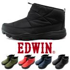 防寒ブーツ メンズ スノーブーツ ショート ファスナー開閉 中綿 キルティング 冬靴 紐なし 紳士靴 EDOWIN edm5700