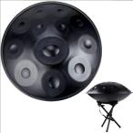 ハンドパンドラム 12音符 58cm Dマイナー ソフトハンドパンバッグ付き ハンドパンドラム楽器 440hz ハンドパンマレット2個 ハンドパンスタンド 無塵布