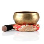 シンギングボウル チベット 楽器 口径12cm 癒され楽しむ 瞑想鈴 仏具 瞑想 癒し 除霊 ヨガ 心霊浄化 木製スティック・マット付き
