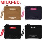 ミルクフェド MILKFED. EMBROIDERED BAR FLAT POUCH エンブロイダリー バーロゴ フラット ポーチ 小物入れ カバン バッグ レディース ブランド