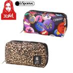 エックスガール X-GIRL × LeSportsac レスポートサック RECTANGULAR COSMETIC ポーチ バッグ カバン 缶バッチ ヒョウ柄 コラボ ブランド レディース