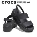 クロックス crocs【レディース サンダル】Brooklyn Low Wedge/ブルックリン ロウ ウェッジ ウィメン/ブラックｘブラック｜☆