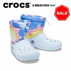 ショッピングCROCS クロックス crocs【メンズ レディース ブーツ】Classic Lined Neo Puff Tie-Dye Boot/クラシック ラインド ネオパフ タイダイ ブーツ/ミネラルブルー｜##
